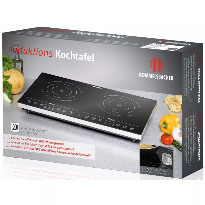 Piano cottura a induzione Rommelsbacher CT 3410/IN, 2 zone, controllo touch