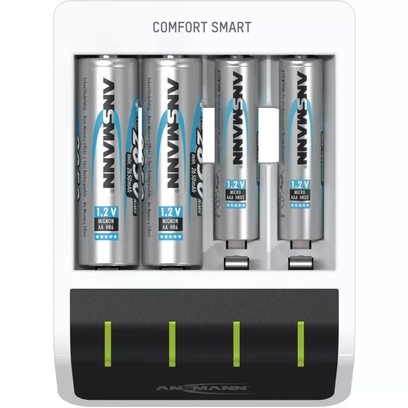 Caricabatterie Ansmann Comfort Smart per batterie domestiche USB