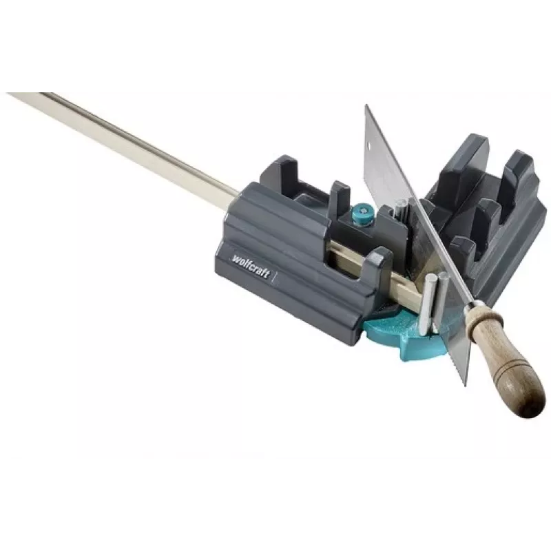 Cassetta per tagli obliqui e battuta Wolfcraft 6948200 — guida per tagli obliqui, campo di misura 85–180°, per tavole fino a 3 cm, nera