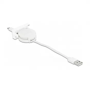 Cavo DeLOCK Easy 45 modulo USB 2.0 cavo retrattile USB Type-A su 8 Pin Lightning femmina bianco