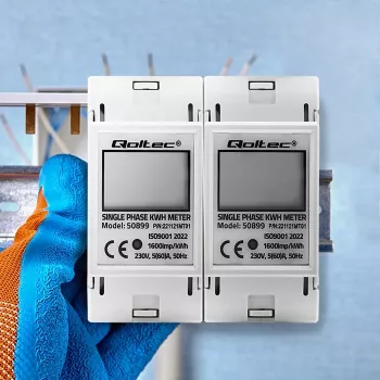 Contatore di consumo energetico monofase QOLTEC 50899 230 V 50 Hz, 5(60)A, classe 1.0, LCD