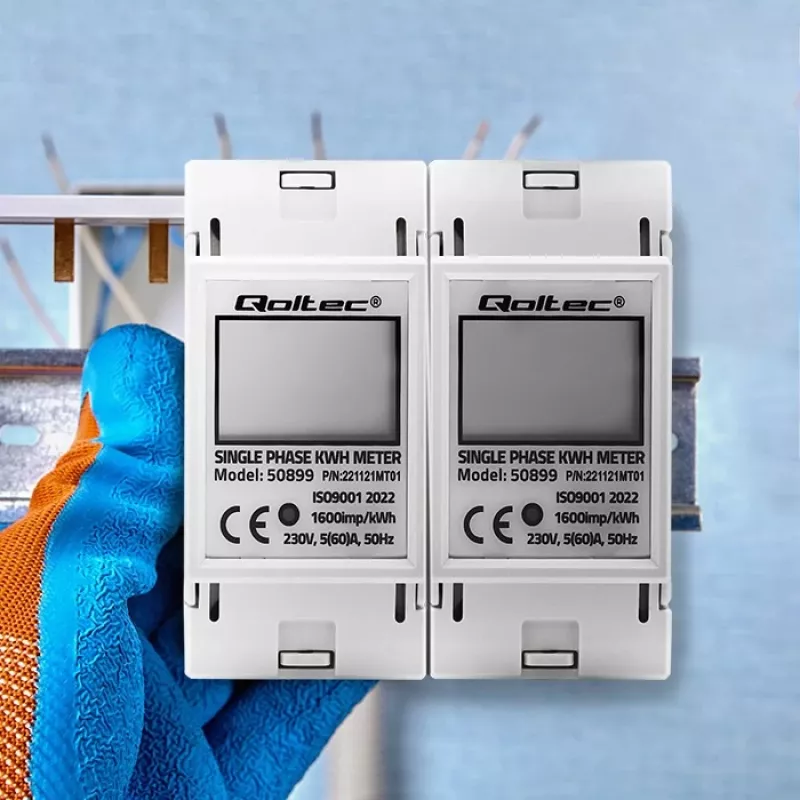 Contatore di consumo energetico monofase QOLTEC 50899 230 V 50 Hz, 5(60)A, classe 1.0, LCD