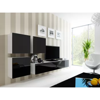 Armadietto Cama Square VIGO 50/50/30 bianco/nero lucido