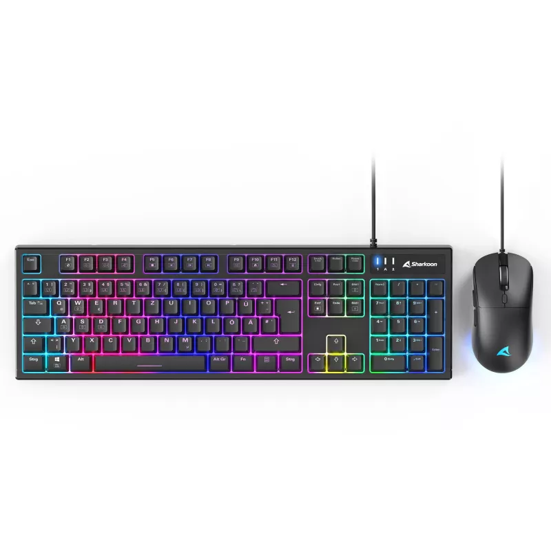 Set tastiera e mouse da gaming Sharkoon SKILLER SGB15 Combo DE con layout tedesco