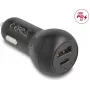 Caricabatterie da auto DELOCK 64329 — 12–24V accendisigari USB-C ricarica rapida per smartphone e tablet, nero