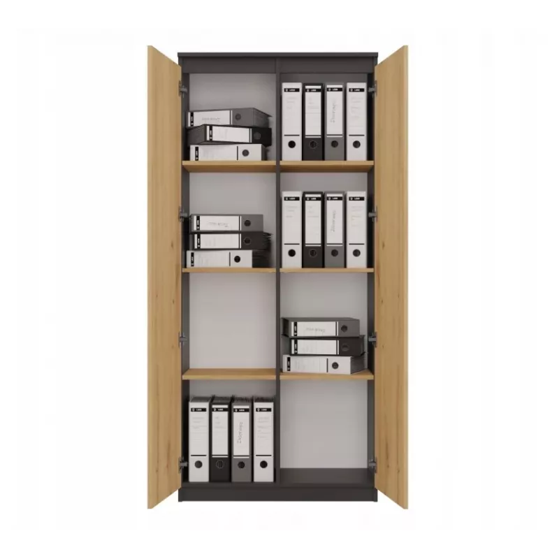 RS-80 HEMN libreria per ufficio, antracite/rovere artisan