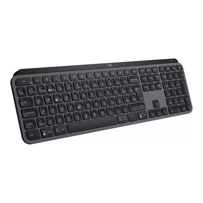 Logitech MX Keys S 920-011589 tastiera wireless a grandezza standard, Bluetooth LE / Logi Bolt, retroilluminata, ricaricabile via USB-C, QWERTY US International, con poggiapolsi, grafite