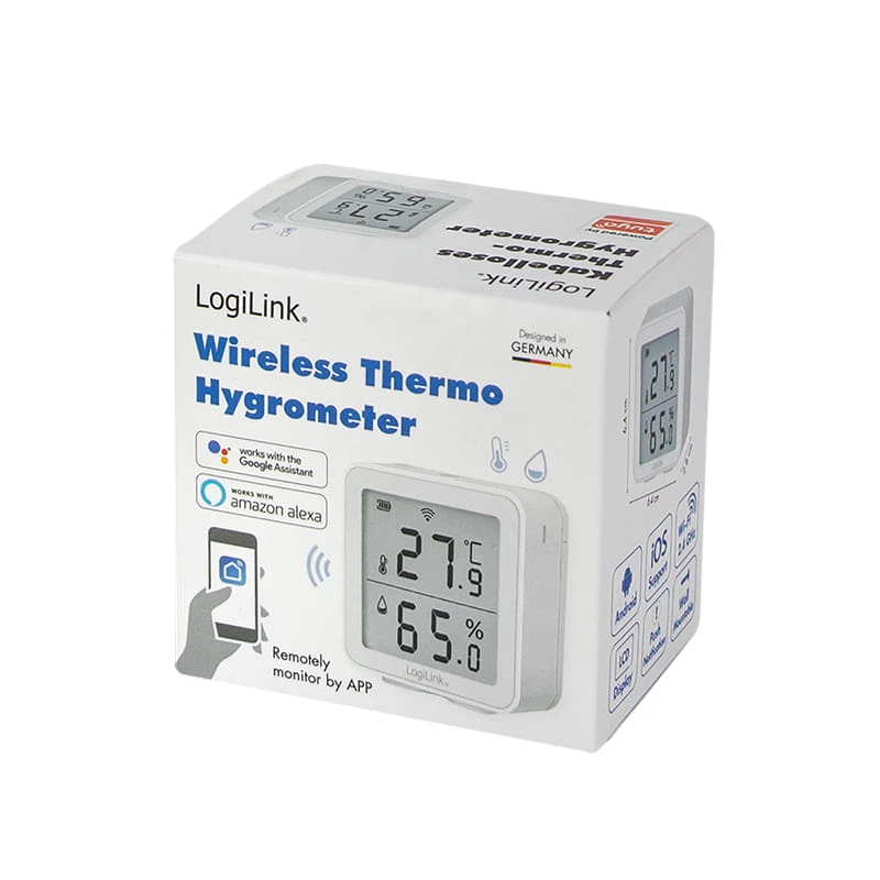 Igrometro psicrometro LogiLink SC0116 per interni elettronico bianco digitale