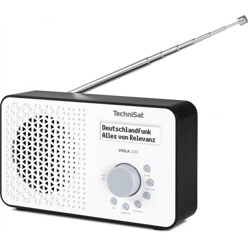 TechniSat VIOLA 200 radiosveglia digitale DAB+, bianco/nero