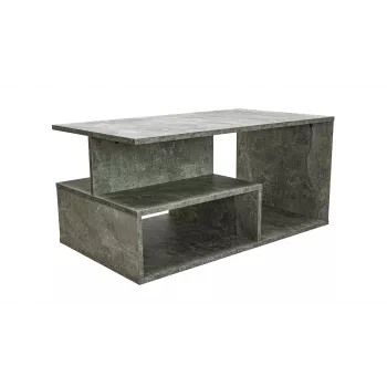 Tavolino Top e Shop PRIMA BETON, piano di forma libera, tortora, 900×510×430 mm, 1 gamba