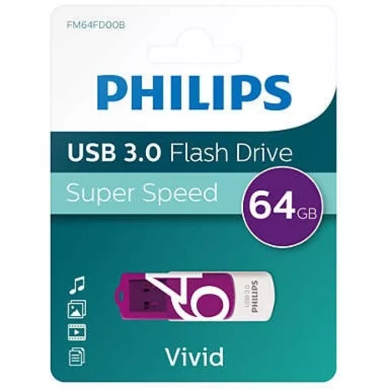Chiavetta USB Philips FM64FD00B 64 GB USB Type-A 3.2 Gen 1 (3.1 Gen 1) lilla, bianco