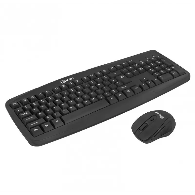 Set tastiera e mouse wireless Tellur Basic nero – 2,4 GHz, ricevitore USB, layout compatto