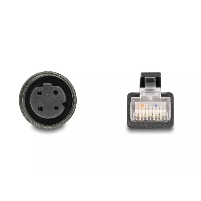 DeLOCK cavo adattatore M12 codifica D 4 poli connettore femmina su connettore maschio RJ45 50 cm