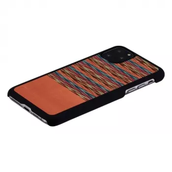 Custodia per smartphone Man and Wood per iPhone 11 Pro Max — motivo a quadri marrone, bordo nero