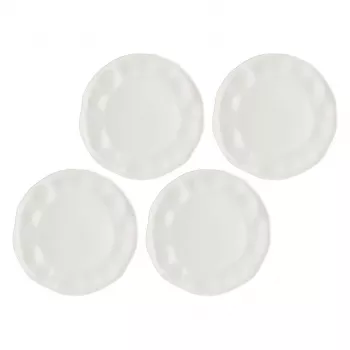 Set piatti piani LA PORCELLANA BIANCA LUNIA — set di 4 piatti piani in porcellana bianca