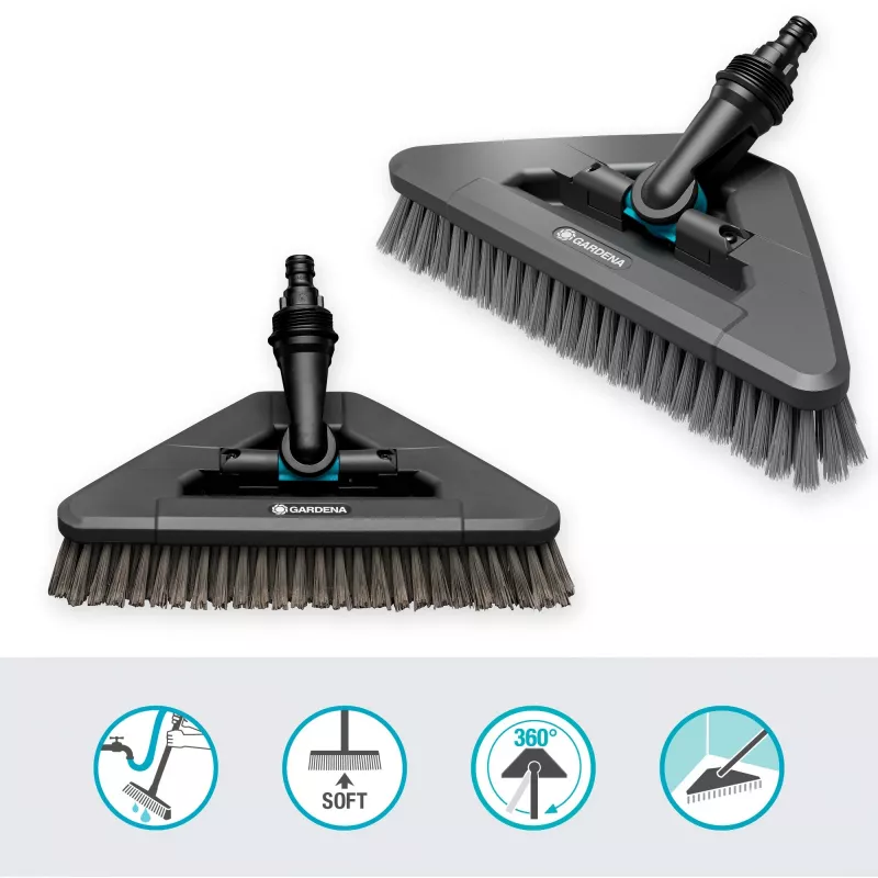 Gardena Cleansystem spazzola con manico soft flex, 18812-20