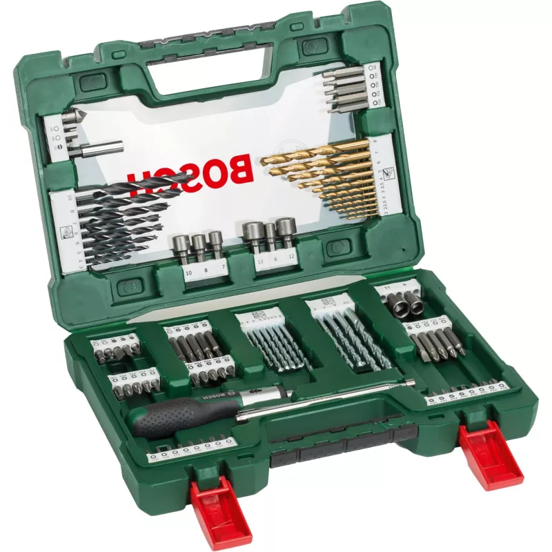 Set di punte per trapano/avvitatore V-Line TIN, 91 pezzi, set punte per trapano e avvitatore (verde)