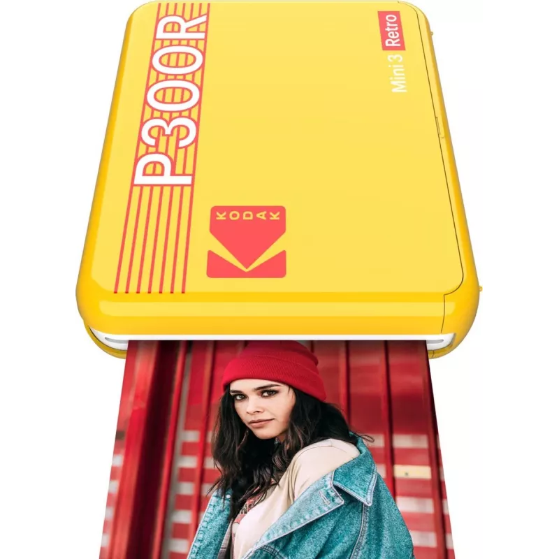 Stampante Kodak Mini 3 Square Retro Pass Photo Printing Technology gialla