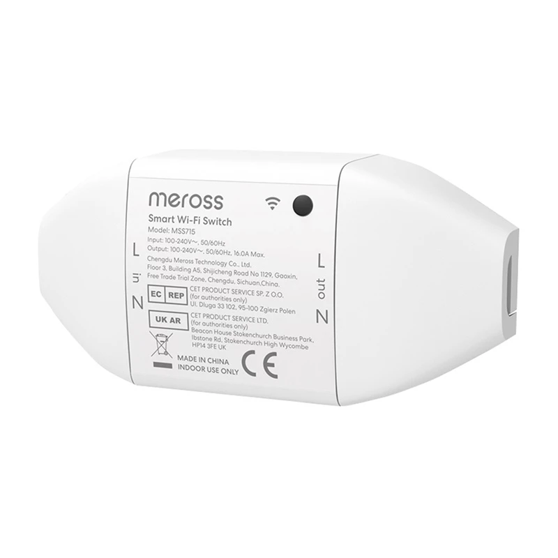 Interruttore smart Wi-Fi Meross MSS715MA-UN compatibile Matter – relè da incasso a un canale per la domotica