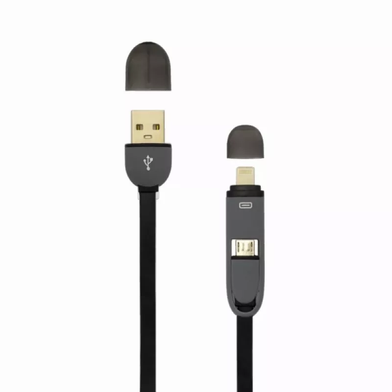 Cavo USB-A maschio su Micro-USB + connettore iPhone 8-Pin SBOX 1 m nero