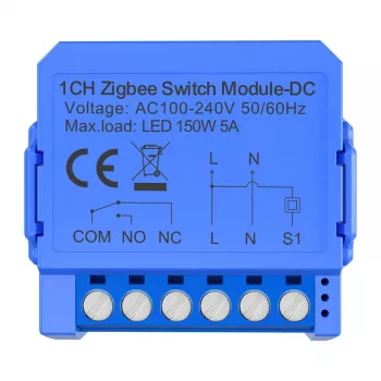 Modulo relè ZigBee 1 canale Avatto ZWSM16-DC32V-1, contatto libero da potenziale, DC 32V