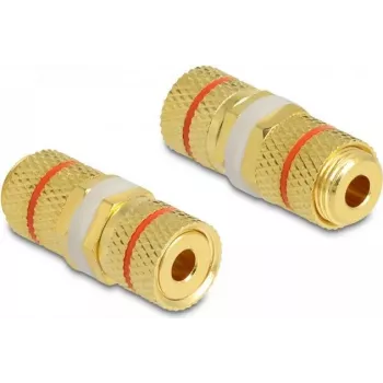 Connettore per cavo DeLOCK 64143 2 x morsetto femmina oro rosso