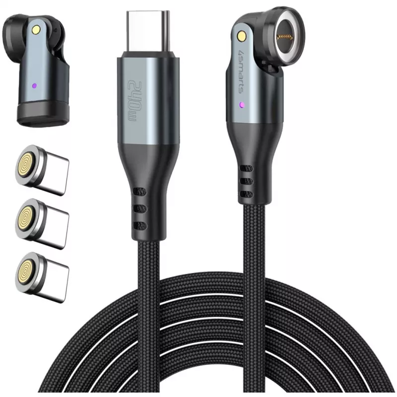Cavo USB-C 4smarts GravityCord 240W 1,8 m – ricarica ad alte prestazioni e dati da USB-C a USB-C