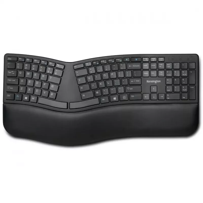 Kensington ProFit Ergo Tastiera wireless FR, Full-Size (100%), con filo e wireless, RF Wireless + USB, AZERTY, nero