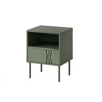 Comodino cama meble TRESSE 44×40×53 cm verde opaco, 1 cassetto, set da 2