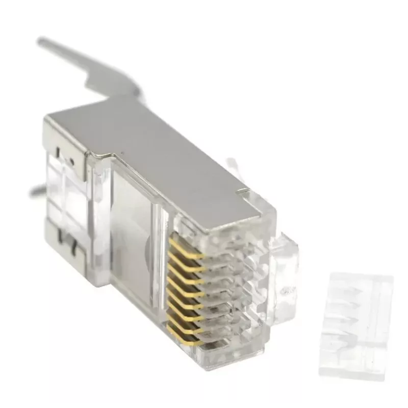 Connettore maschio RJ45 GEMBIRD CAT7 8P8C placcato oro 15µ FTP/SFTP, confezione da 100