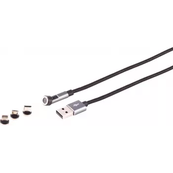 Cavo USB-A magnetico 3 in 1 ShiverPeaks S/CONN 540° 7-Pin, 1,0 m