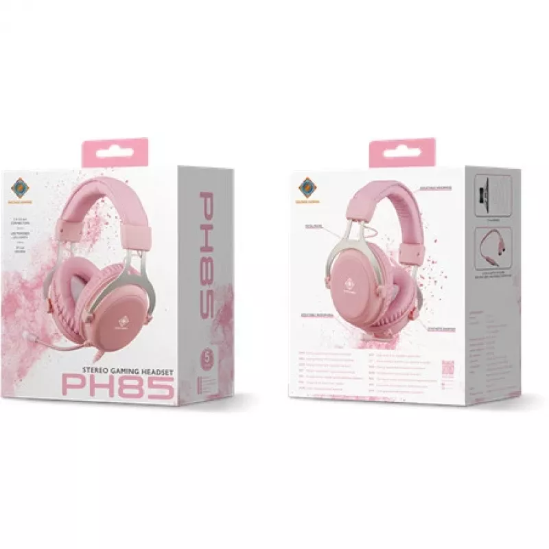 Deltaco GAM-030-P cuffie e headset con filo headband gaming USB Type-A rosa (GAM-030-P)