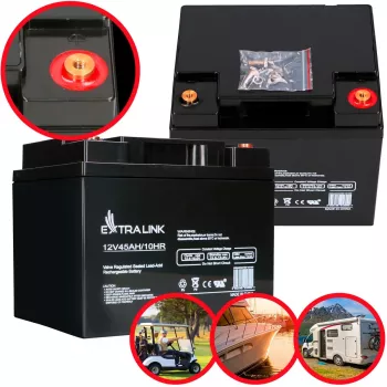 Batteria per UPS Extralink Accumulator AGM 12V 45Ah — piombo-acido sigillata (VRLA), 1 pezzo, nero