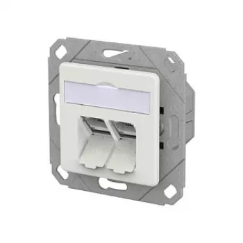 METZ CONNECT presa di connessione E-DAT C6A LSA++ 2 porte UPk bianco traffico