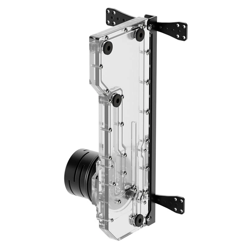 Singularity Resonance 2.0 Single D5 Distro Plate — piastra di distribuzione con serbatoio a pompa singola per raffreddamento a liquido personalizzato