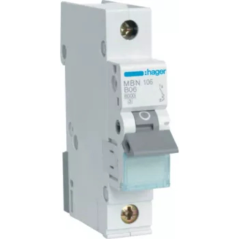 Hager MBN106. Frequenza ingresso CA: 50/60 Hz, corrente nominale in uscita: 6 A (MBN106)