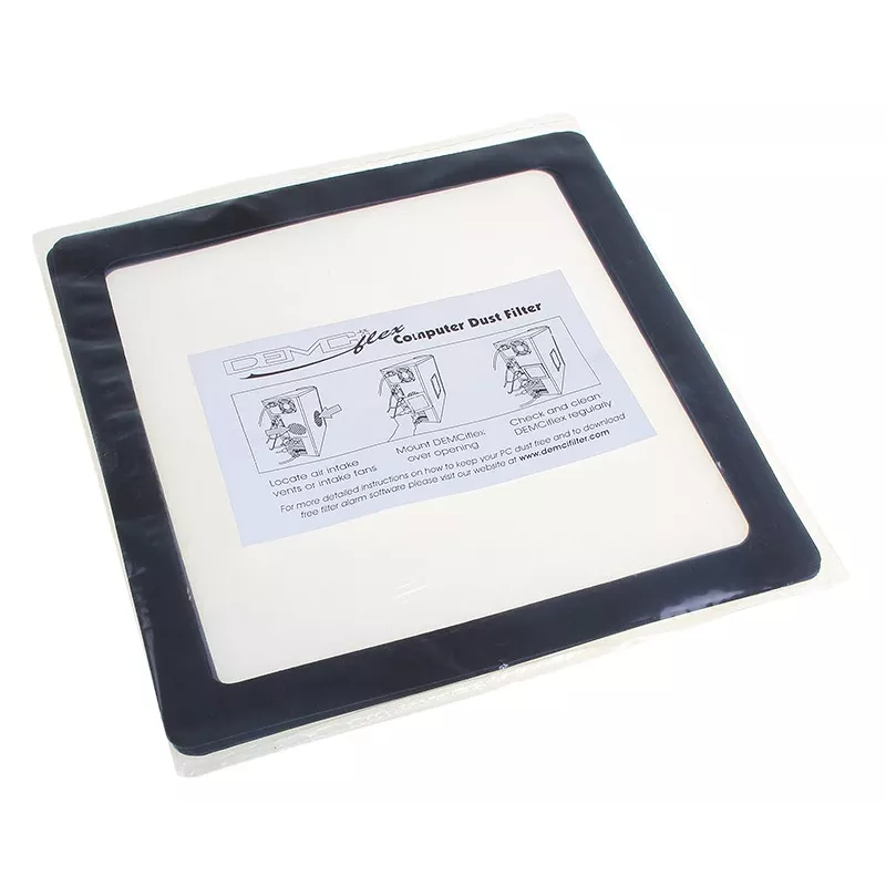 Filtro antipolvere DEMCiflex 140 mm quadrato - nero/bianco