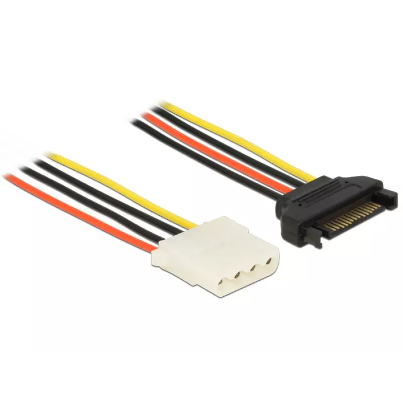 Delock 60136 cavo di alimentazione interno SATA 15 pin (M) a 4 pin (F), 0,2 m