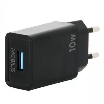 Mobilis - alimentatore - rapido - 10,5 Watt - QC (USB) - nero - Europa (001360)