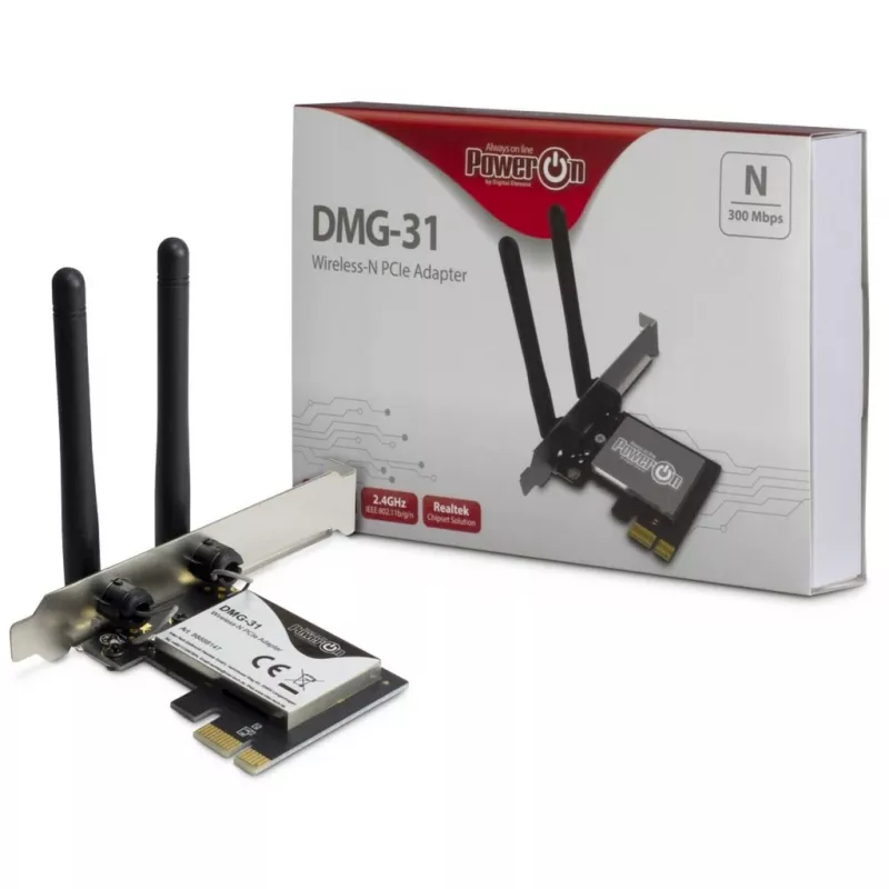 Inter-Tech DMG-31 - interno - senza fili - PCI Express - Wi-Fi - Wi-Fi 4 (802.11n) - 300 Mbit/s (88888147)