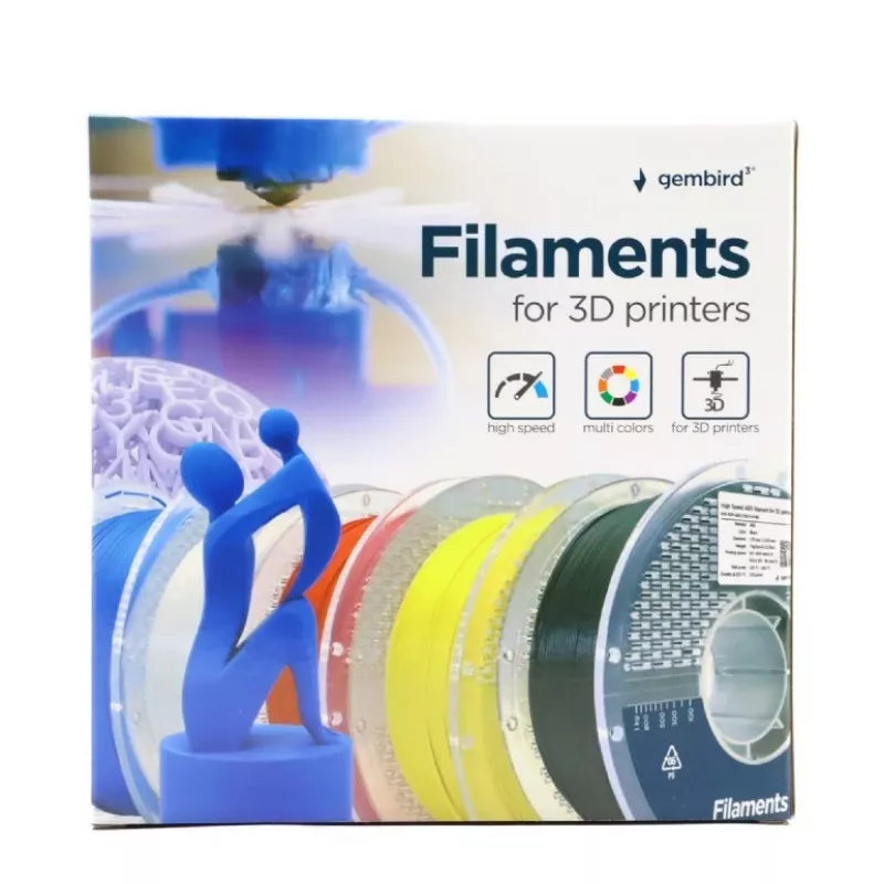 Gembird filamento ABS High Speed, 1,75 mm, 1 kg, bianco