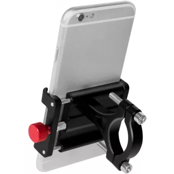 LogiLink supporto smartphone per bici, fisso, nero/rosso lega di alluminio di alta qualità, adatto per dispositivi mobili - 1 pz. (AA0146)