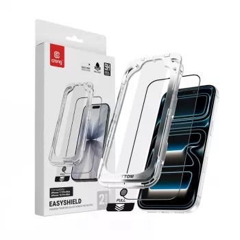 Crong EasyShield CRGES2PIP1769P pellicola protettiva in vetro temperato, confezione da 2 con applicatore per iPhone 17 Pro Max / 16 Pro Max