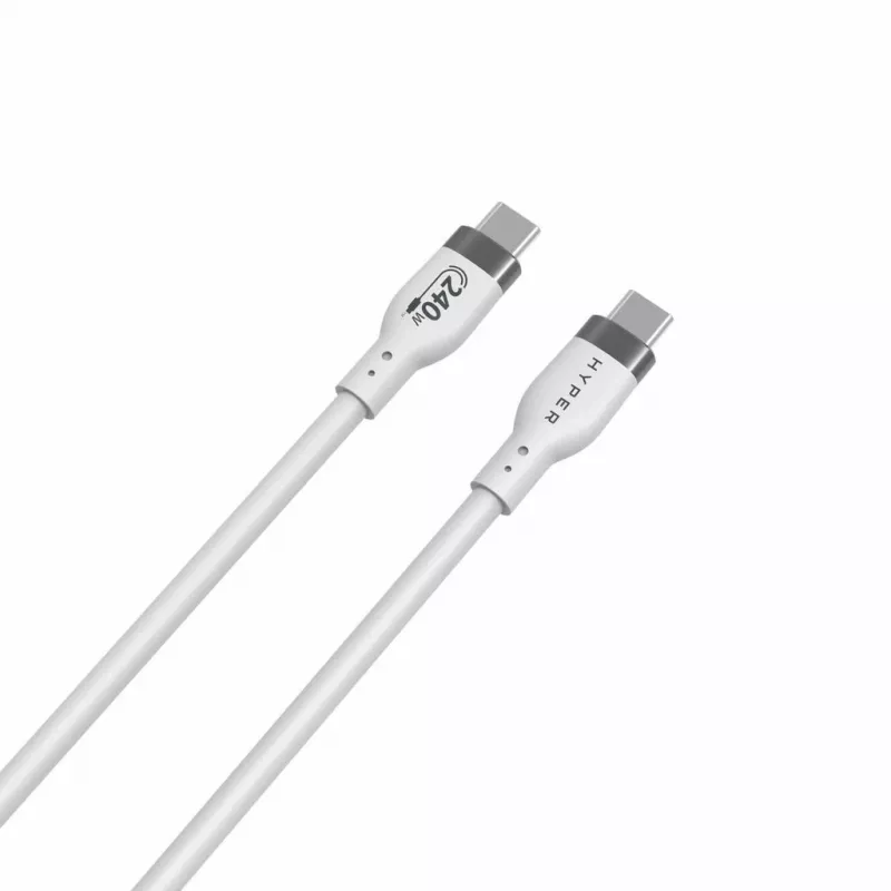 HYPER HyperJuice Cavo USB-C a USB-C in silicone 240W (0,9 m/1 m) - bianco