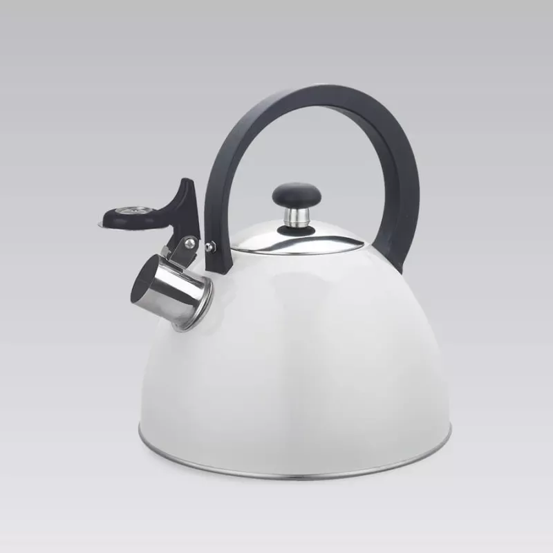 Maestro MR-1302-WG bollitore con fischietto per fornello, 2,5 l, bianco