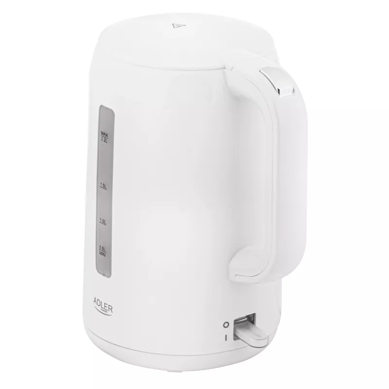 Bollitore Adler | AD 1386 | Elettrico | 1850 W | 2,2 L | Plastica | Base rotante 360° | Bianco
