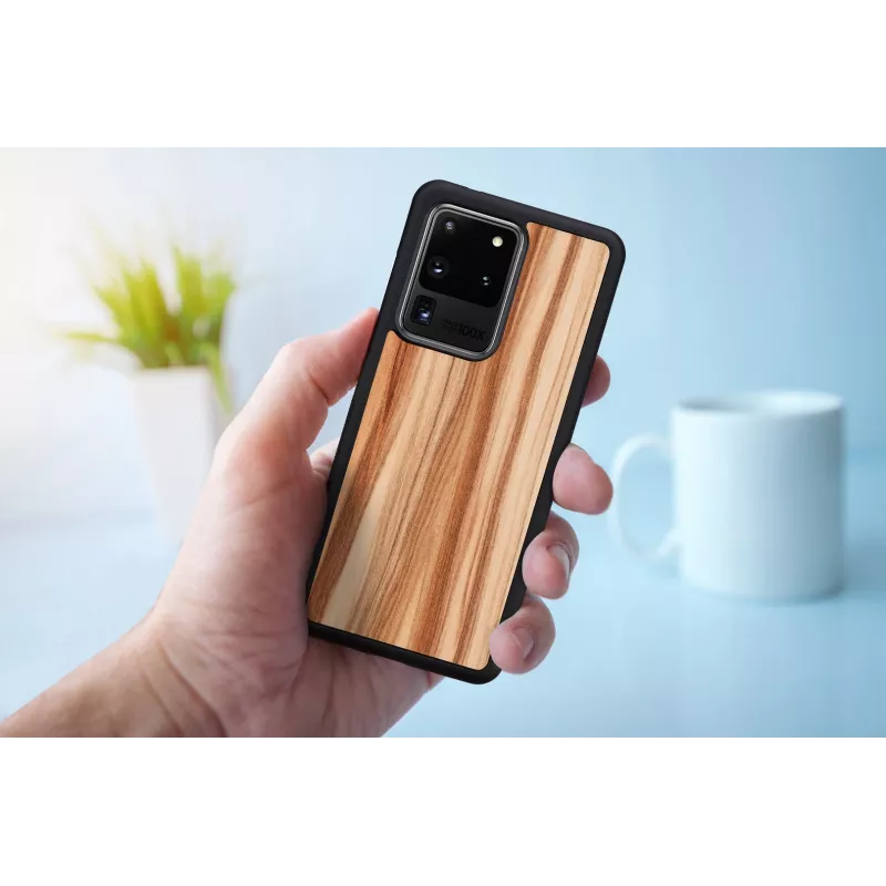 Custodia per cellulare Man and Wood per Samsung Galaxy S20 Ultra — cappuccino nero