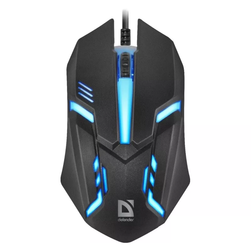 Mouse ottico con filo DEFENDER CYBER MB-560L — ambidestro, 1200 DPI, USB Type-A, 2 tasti, nero