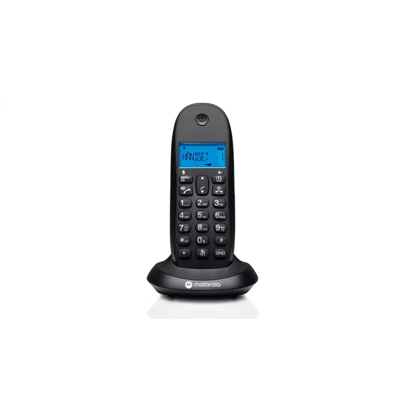 Motorola C1001CB+ telefono cordless DECT con blocco chiamate, identificazione chiamante, vivavoce, nero