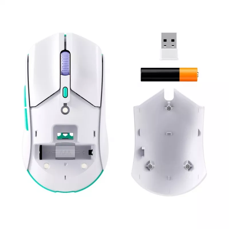 HyperX Pulsefire Haste 2 Core Wls - mouse da gaming (Wht/Grn/Pur)